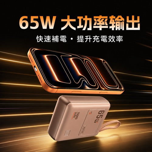 WEKOME WP-117 65W 自帶線快充行動電源