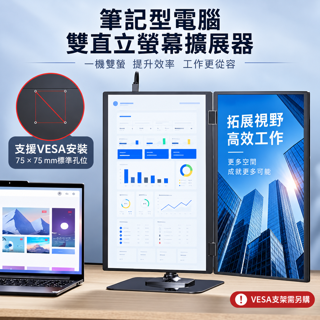 15.6 吋筆電雙螢幕延伸器