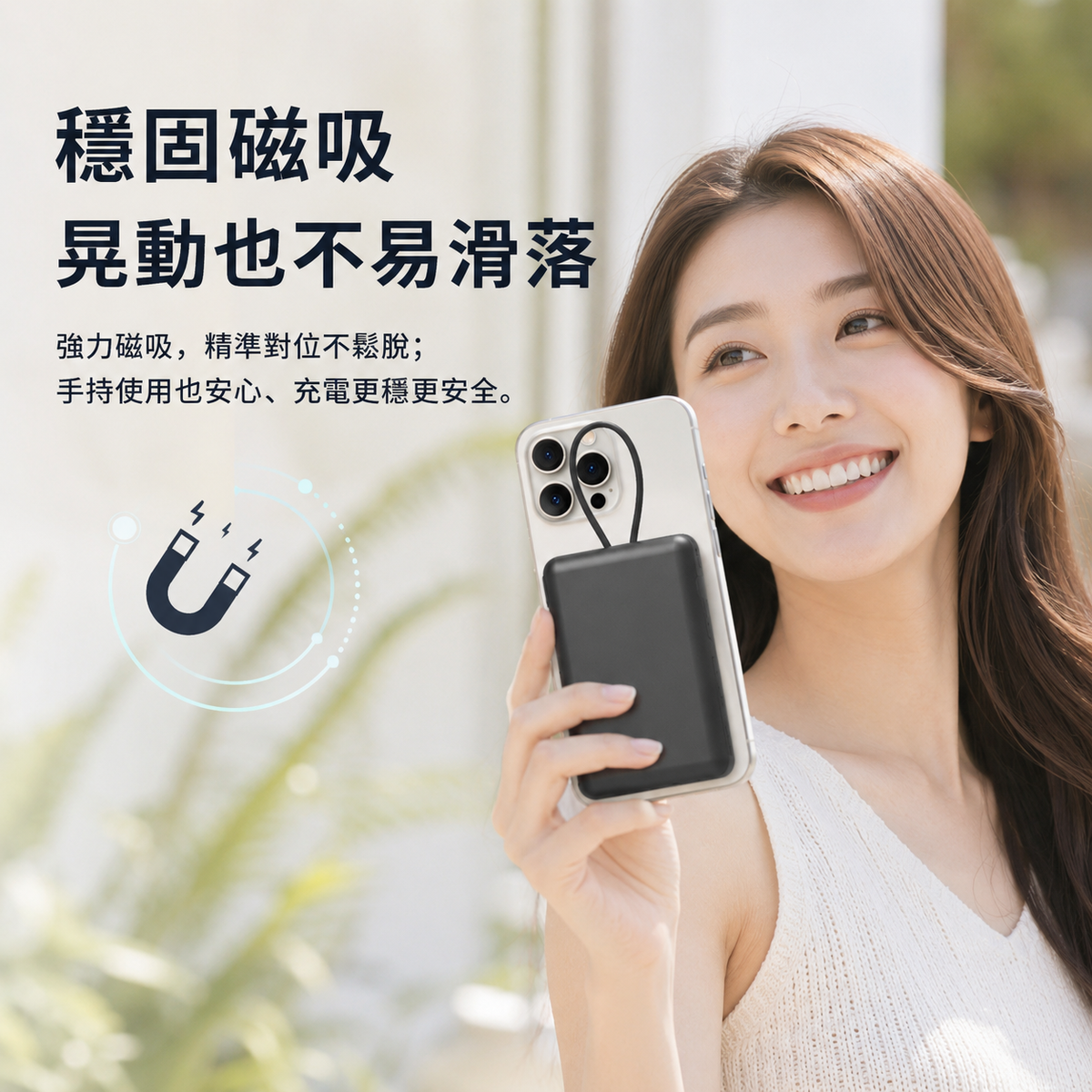 Qi2.2行動電源 半固態磁吸無線快充